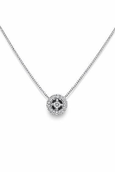 Collana Promesse Donna in Oro bianco Diamante 0.12 Ct CPQT1 - CPQT1